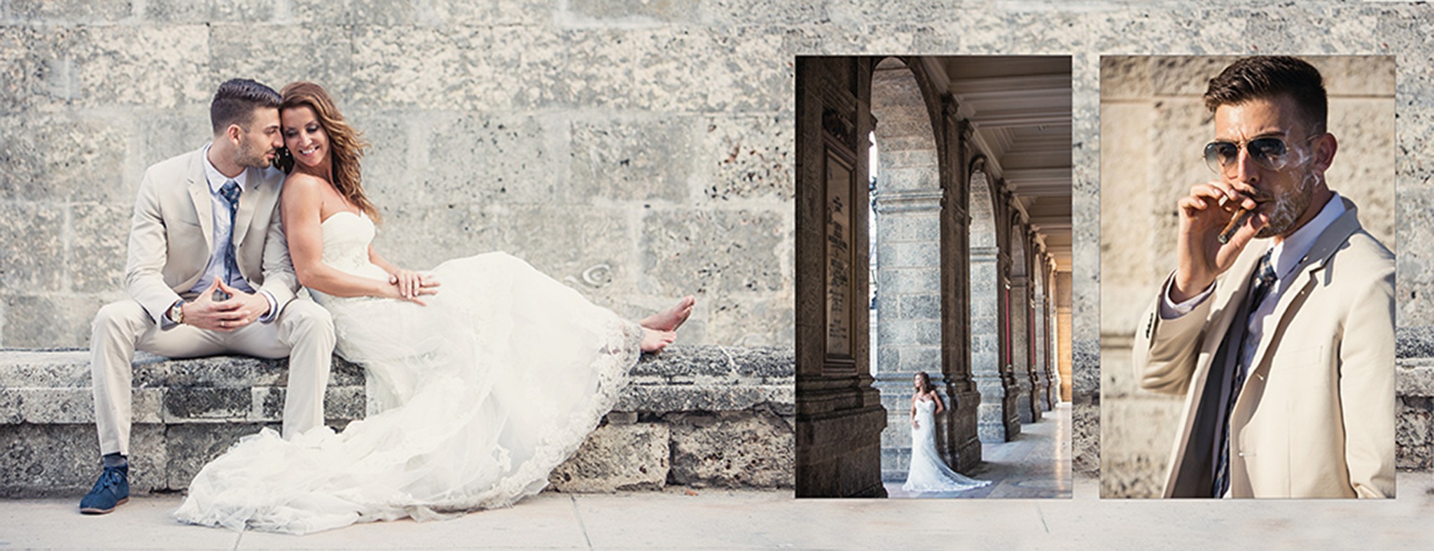 Jennifer and Markwell sharing a playful street portrait in Cuba
